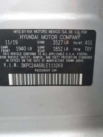 Photo 10 from auction – 2020 HYUNDAI ACCENT SE with VIN 3KPC24A68LE113269