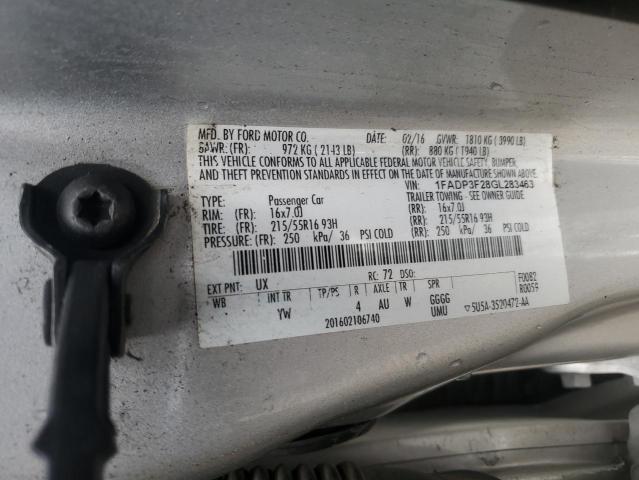 Photo 10 from auction – 2016 FORD FOCUS SE with VIN 1FADP3F28GL283463