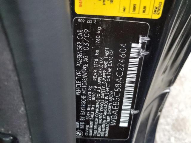Photo 10 from auction – 2010 BMW 650 I with VIN WBAEB5C58AC224604