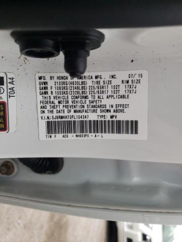 Photo 10 from auction – 2015 HONDA CR-V EXL with VIN 5J6RM4H70FL104347