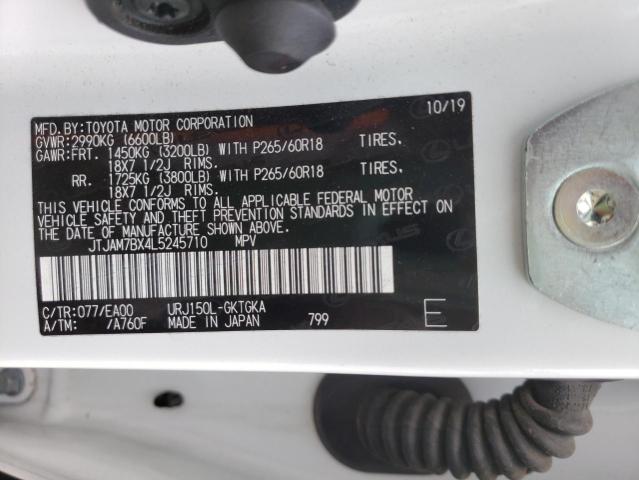Photo 10 from auction – 2020 LEXUS GX 460 PRE with VIN JTJAM7BX4L5245710