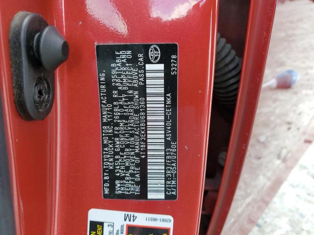 Photo 10 from auction – 2011 TOYOTA CAMRY BASE with VIN 4T1BF3EKXBU681360