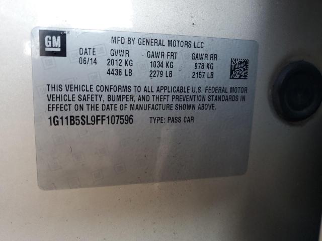 Photo 10 from auction – 2015 CHEVROLET MALIBU LS with VIN 1G11B5SL9FF107596