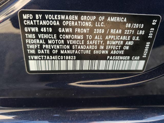 Photo 10 from auction – 2014 VOLKSWAGEN PASSAT SEL with VIN 1VWCT7A34EC019823