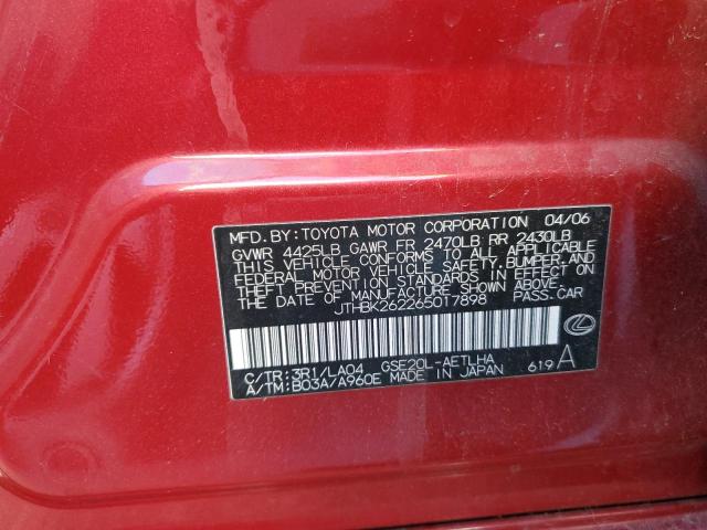 Photo 10 from auction – 2006 LEXUS IS 250 with VIN JTHBK262265017898