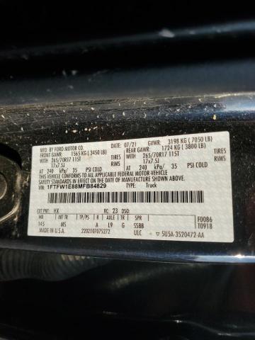 Photo 10 from auction – 2021 FORD F150 SUPER with VIN 1FTFW1E88MFB84829