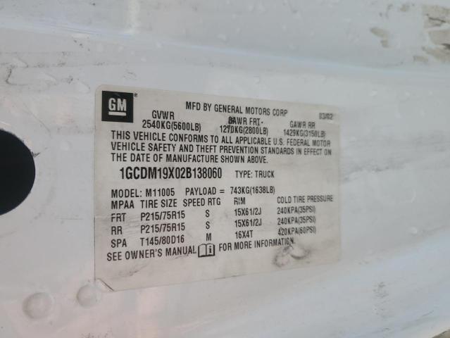 Photo 10 from auction – 2002 CHEVROLET ASTRO with VIN 1GCDM19X02B138060