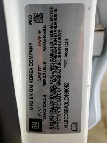 Photo 10 from auction – 2020 CHEVROLET SPARK 1LT with VIN KL8CD6SA0LC469952