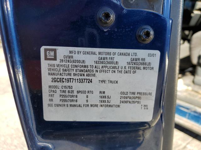 Photo 10 from auction – 2001 CHEVROLET SILVERADO with VIN 2GCEC19T711337724