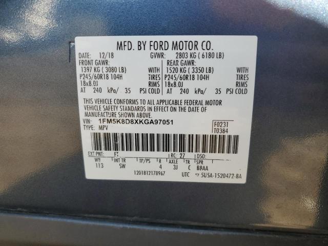 Photo 10 from auction – 2019 FORD EXPLORER X with VIN 1FM5K8D8XKGA97051
