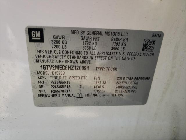 Photo 10 from auction – 2017 GMC SIERRA K15 with VIN 1GTV2MEC6HZ120094