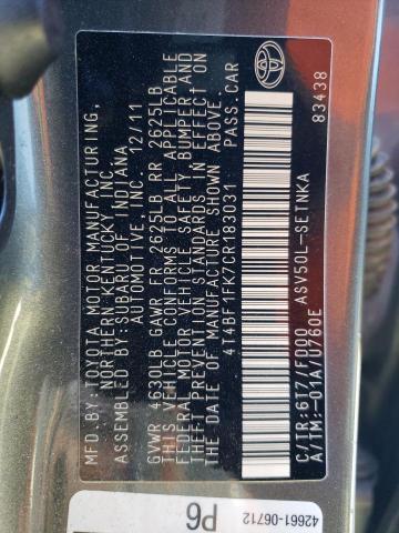 Photo 10 from auction – 2010 TOYOTA CAMRY BASE with VIN 4T4BF3EK4AR061561