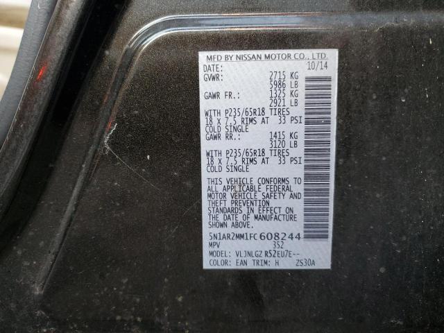 Photo 10 from auction – 2015 NISSAN PATHFINDER with VIN 5N1AR2MM1FC608244
