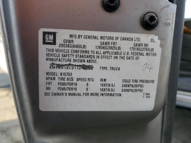 Foto 10 de la subasta – 2004 GMC NEW SIERRA con VIN 2GTEC19T341302277