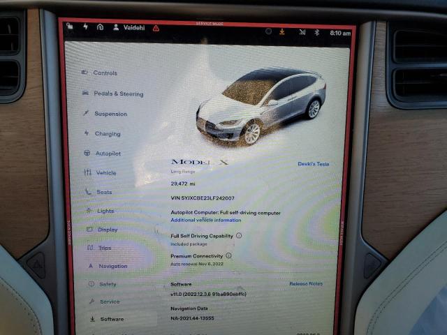 Photo 8 from auction – 2020 TESLA MODEL X with VIN 5YJXCBE23LF242007