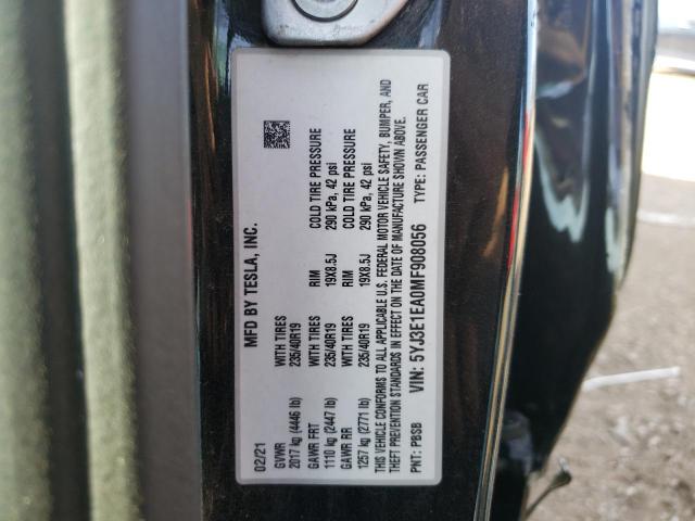 Photo 10 from auction – 2021 TESLA MODEL 3 with VIN 5YJ3E1EA0MF908056