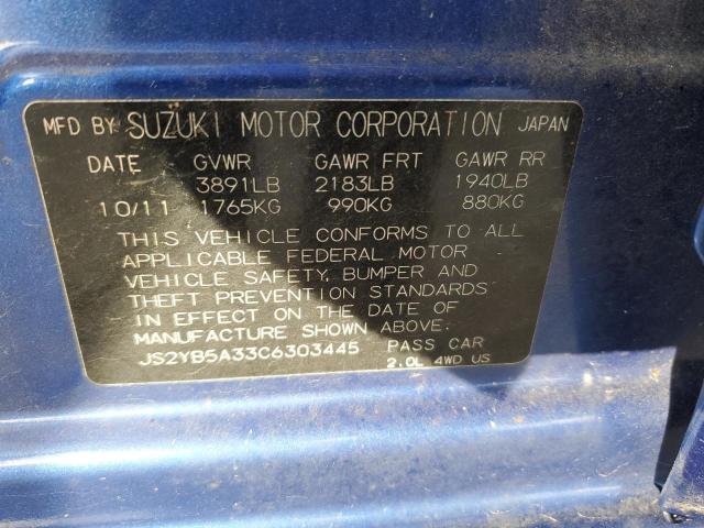Photo 10 from auction – 2012 SUZUKI SX4 with VIN JS2YB5A33C6303445