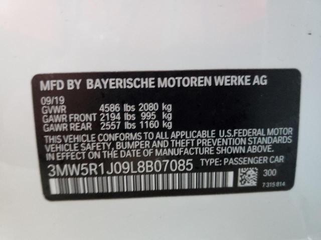 Photo 10 from auction – 2020 BMW 330I with VIN 3MW5R1J09L8B07085