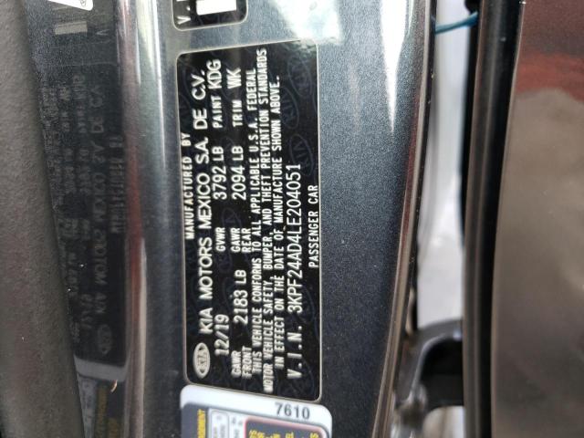 Photo 10 from auction – 2020 KIA FORTE FE with VIN 3KPF24AD4LE204051