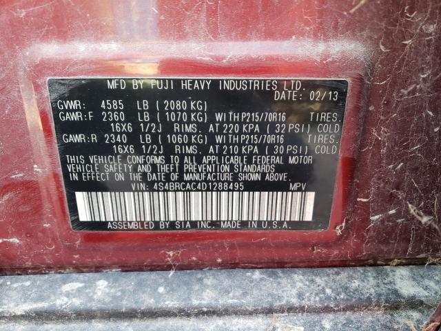 Photo 10 from auction – 2013 SUBARU OUTBACK 2. with VIN 4S4BRCAC4D1288495