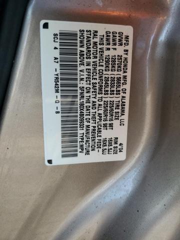 Photo 10 from auction – 2004 HONDA ODYSSEY EX with VIN 5FNRL180X4B099331