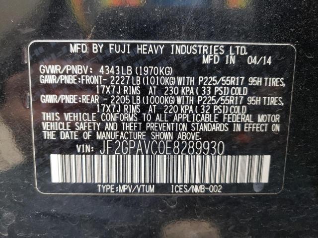 Photo 10 from auction – 2014 SUBARU XV CROSSTR with VIN JF2GPAVC0E8289930