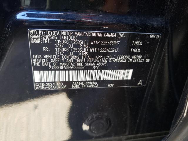Photo 10 from auction – 2015 TOYOTA RAV4 XLE with VIN 2T3RFREV9FW355557