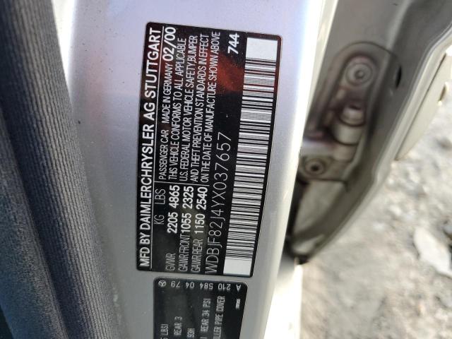Photo 10 from auction – 2000 MERCEDES-BENZ E 320 4MAT with VIN WDBJF82J4YX037657