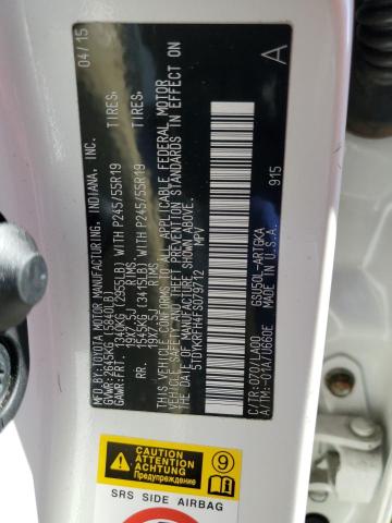 Photo 10 from auction – 2015 TOYOTA HIGHLANDER with VIN 5TDYKRFH4FS079712