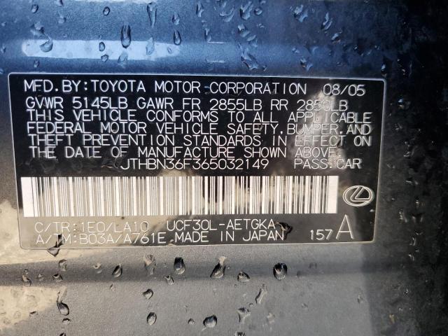 Photo 10 from auction – 2006 LEXUS LS 430 with VIN JTHBN36F365032149