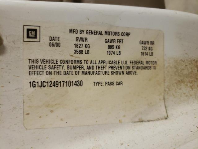 Photo 10 from auction – 2001 CHEVROLET CAVALIER with VIN 1G1JC124917101430