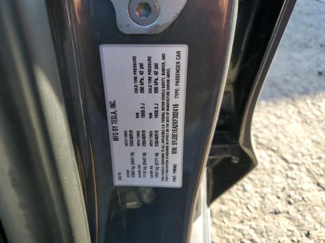 Photo 10 from auction – 2019 TESLA MODEL 3 with VIN 5YJ3E1EA2KF302416