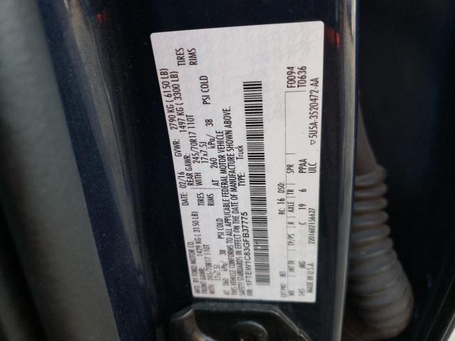 Photo 10 from auction – 2016 FORD F150 SUPER with VIN 1FTEW1C83GFB37775