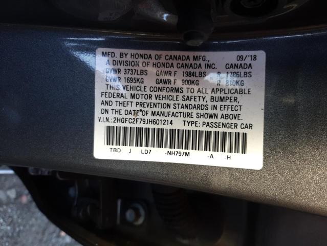 Photo 10 from auction – 2018 HONDA CIVIC EX with VIN 2HGFC2F79JH601214