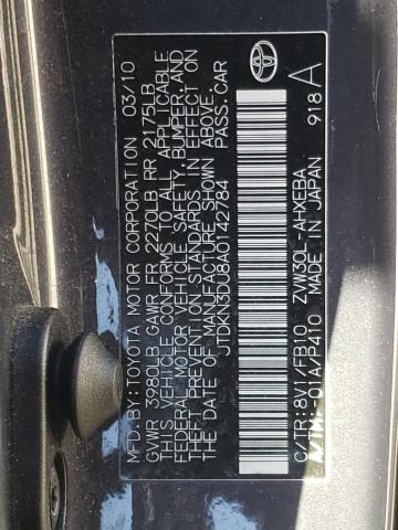 Photo 10 from auction – 2010 TOYOTA PRIUS with VIN JTDKN3DU8A0142784
