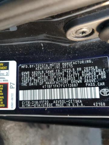 Photo 10 from auction – 2015 TOYOTA CAMRY LE with VIN 4T1BF1FK7FU113687