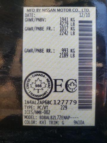 Photo 10 from auction – 2011 NISSAN ALTIMA BAS with VIN 1N4AL2AP6BC127779