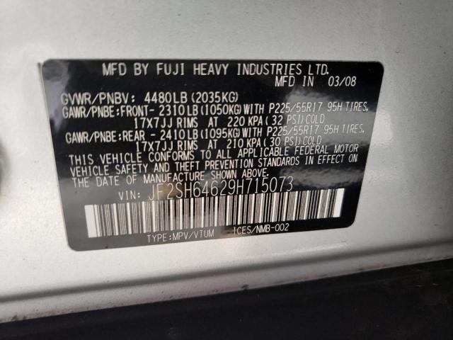 Photo 10 from auction – 2009 SUBARU FORESTER 2 with VIN JF2SH64629H715073