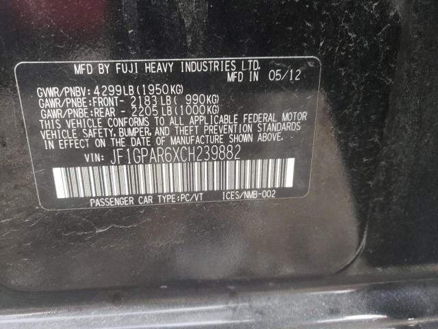 Photo 10 from auction – 2012 SUBARU IMPREZA SP with VIN JF1GPAR6XCH239882