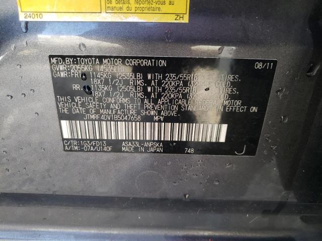 Photo 10 from auction – 2011 TOYOTA RAV4 SPORT with VIN JTMRF4DV1B5047658