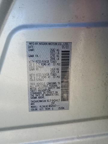 Photo 10 from auction – 2013 NISSAN PATHFINDER with VIN 5N1AR2MN5DC679047