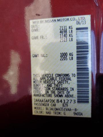 Zdjęcie 10 z aukcji – 2013 NISSAN MAXIMA S z VIN 1N4AA5AP2DC841273