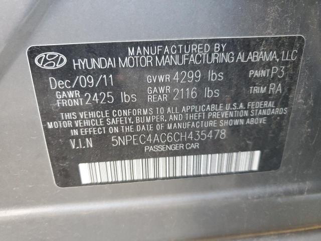 Photo 10 from auction – 2012 HYUNDAI SONATA SE with VIN 5NPEC4AC6CH435478