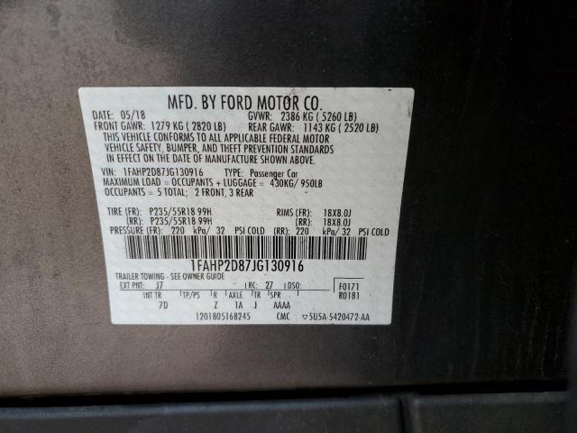 Photo 10 from auction – 2018 FORD TAURUS SE with VIN 1FAHP2D87JG130916