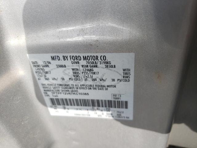 Photo 10 from auction – 2007 FORD F150 with VIN 1FTPF12V67KC10385