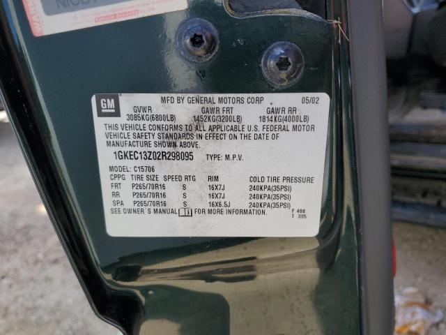 Photo 10 from auction – 2002 GMC YUKON with VIN 1GKEC13Z02R298095