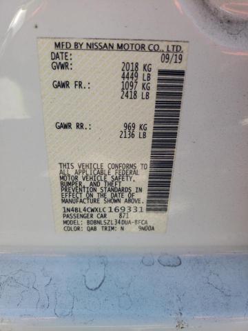 Photo 10 from auction – 2020 NISSAN ALTIMA SR with VIN 1N4BL4CWXLC169331