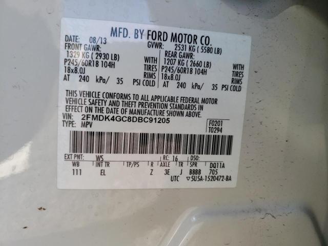 Photo 10 from auction – 2013 FORD EDGE SE with VIN 2FMDK4GC8DBC91205