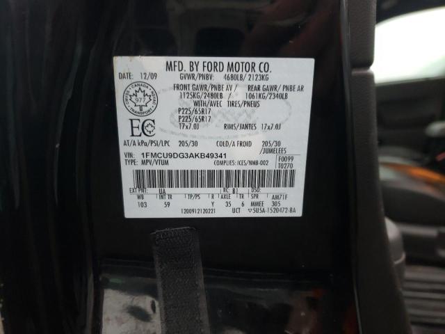 Photo 10 from auction – 2010 FORD ESCAPE XLT with VIN 1FMCU9DG3AKB49341