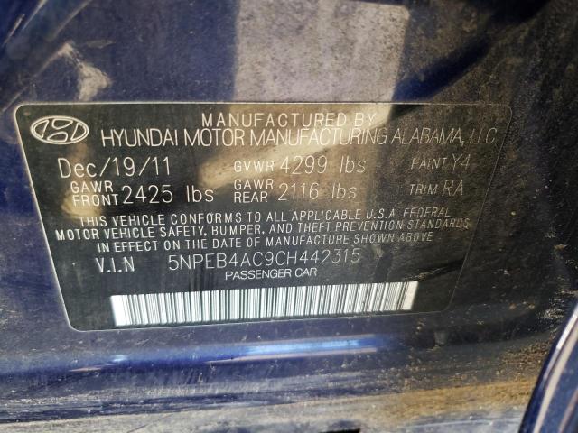 Photo 10 from auction – 2012 HYUNDAI SONATA GLS with VIN 5NPEB4AC9CH442315